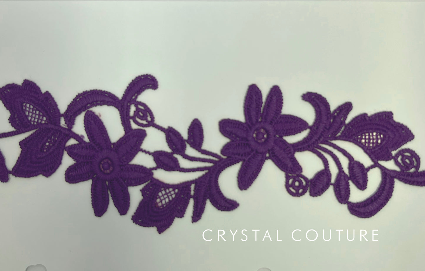 Purple Embroidered Floral Applique