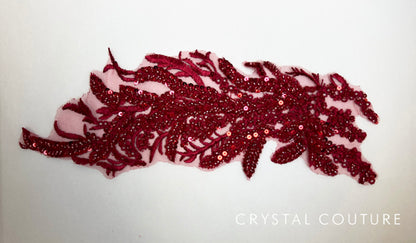 Red Embroidered Applique with Sequins