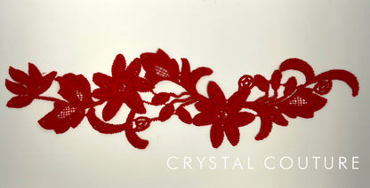 Red Embroidered Floral Applique