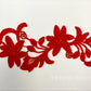 Red Embroidered Floral Applique