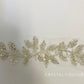 Silver Embroidered and Beaded Leafy Applique