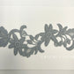 Gray Embroidered Floral Applique