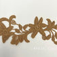Tan Embroidered Floral Applique