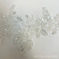 White Embroidered Beaded Floral Applique with Sequins