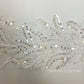 White Embroidered Beaded Feathery Applique with Sequins and Beads