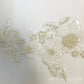 White Embroidered Beaded Floral Applique with Pearls.