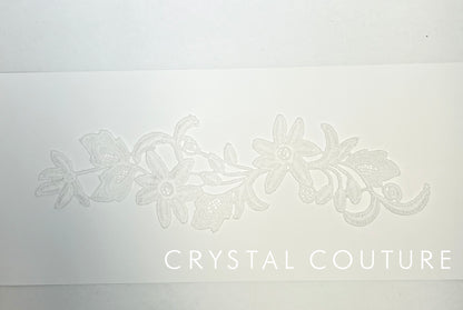 White Embroidered Floral Applique