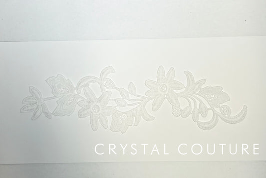 White Embroidered Floral Applique