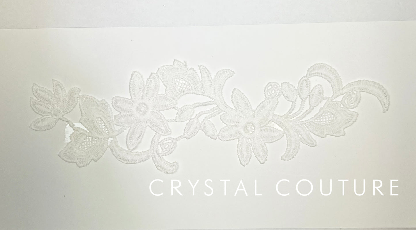 White Embroidered Floral Applique