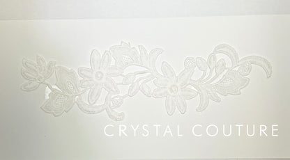 White Embroidered Floral Applique