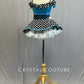 Blue Zsa Zsa Off Shoulder Top with Polka Dot Skirt and Crinoline - Rhinestones