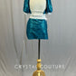 Custom Teal Zsa Zsa Two Piece with Back Skirt - Rhinestones