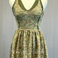 Custom Ivory & Multicolor Lace A Line Dress with Olive Leotard
