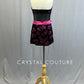 Black Velvet Mini Dress with Pink Glitter Print