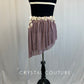 Custom Dusty Rose & Velvet Mauve Asymmetrical Split Leotard with Back skirt and appliques - Rhinestones