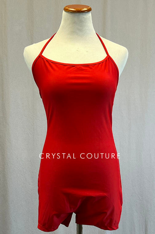 Red biketard halter