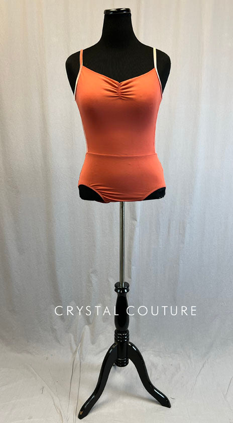 Salmon Camisole Leotard with Velour Back
