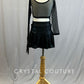 Custom Black Metallic Connected Top and Skirt with Attached Glove - Rhinestones