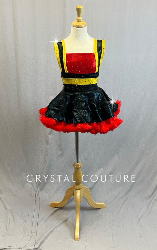 Fire Fighter Top and Skirt with Red Crinoline - Rhinestones