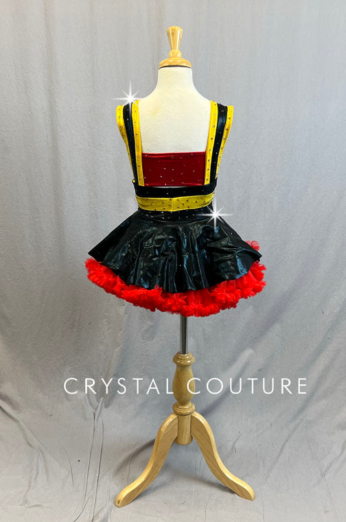 Fire Fighter Top and Skirt with Red Crinoline - Rhinestones