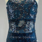 Custom Navy Zsa Zsa Lace Leotard  - Rhinestones