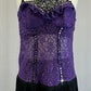 Purple Lace Mini Dress with Black Fringe - Rhinestones