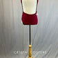 Custom Burgundy Open Back Leotard with Nude Mesh Torso - Rhinestones