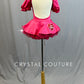 Custom Pink Care Bear Puff Sleeve Dress with Circle Skirt and Crinoline - Rhinestones
