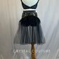 Black & Gold Sequin Two Piece with Tulle Back Skirt - Rhinestones