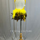 Custom Yellow Zsa Zsa and Velvet Leotard with Feather Bustle - Rhinestones