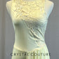 Ivory Lace and Lycra Leotard with Mesh Half-Skirt - Rhinestones