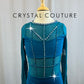 Deep Teal Long Sleeve Mesh Cage Leotard - Rhinestones