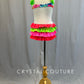 Tropical Floral Leotard with Neon Pink, Orange and Green Ruffles