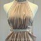 Light Lilac Strappy Back Leotard with Draped Skirt - Rhinestones