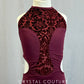 Custom Maroon Leotard with Side and Back Cutouts and Lace Center Detail