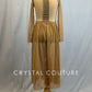 Light Brown Chiffon and Lycra Color Block Leo with Light Brown Chiffon Pants