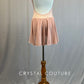 Blush Pink Mock Neck Leotard with Mesh Inserts and Back Skirt