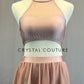 Blush Pink Halter Two Piece with Asymmetrical Mesh Skirt