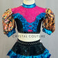 Multi Color Two Piece Crop Top and Ruffle Skirt