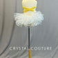 Yellow and Silver Leotard with Bustle Skirt- Rhinestones