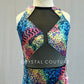 Multi-Color Velvet Animal Print Unitard with Tail