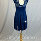 Navy Blue Lycra and Lace Cap Sleeve Dress