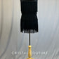 Black Lycra Fringe Flapper Mini Dress