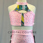 Baby Pink Two Piece With Multi-Color Sequin Trim and Attached Skirt