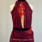 Red Lycra and Purple Mesh Sleeveless Lyrical Dress