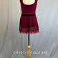 Red Lycra and Purple Mesh Sleeveless Lyrical Dress