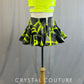 Neon Yellow/Green Crop Top with Cutouts and Grey and Neon Skirt