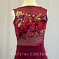 Custom Maroon Crushed Velvet Bodice Leotard and Attached Mesh Skirt.