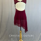 Custom Maroon Crushed Velvet Bodice Leotard and Attached Mesh Skirt.