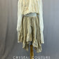 Custom Ivory Lace Blouse with Nude Bra Top and Tan Cotton Ruffled Skirt